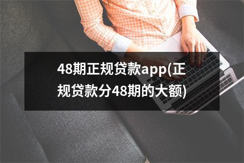 48期正规贷款app(正规贷款分48期的大额)