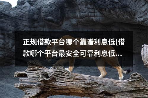 正规借款平台哪个靠谱利息低(借款哪个平台最安全可靠利息低)