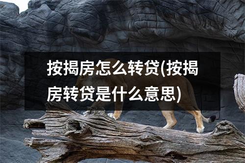 按揭房怎么转贷(按揭房转贷是什么意思)
