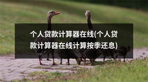 个人贷款计算器在线(个人贷款计算器在线计算按季还息)