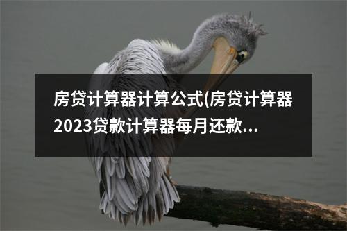 房贷计算器计算公式(房贷计算器2023贷款计算器每月还款明细)