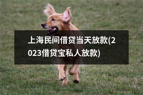 上海民间借贷当天放款(2023借贷宝私人放款)