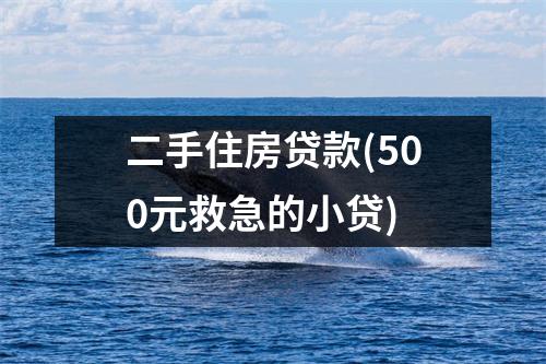 二手住房贷款(500元救急的小贷)