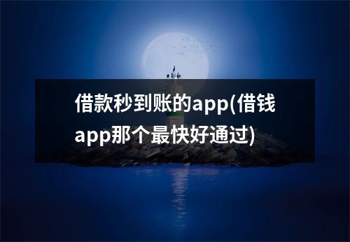 借款秒到账的app(借钱app那个最快好通过)