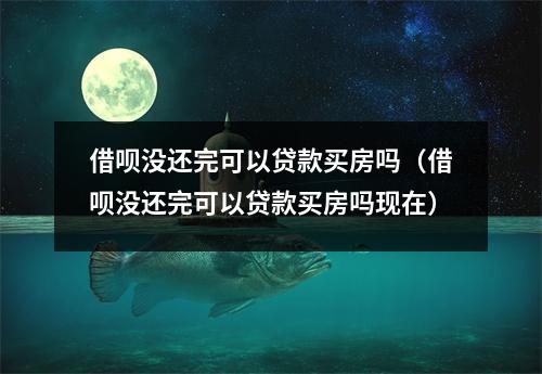 借呗没还完可以贷款买房吗（借呗没还完可以贷款买房吗现在）