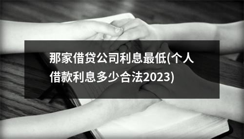 那家借贷公司利息最低(个人借款利息多少合法2023)