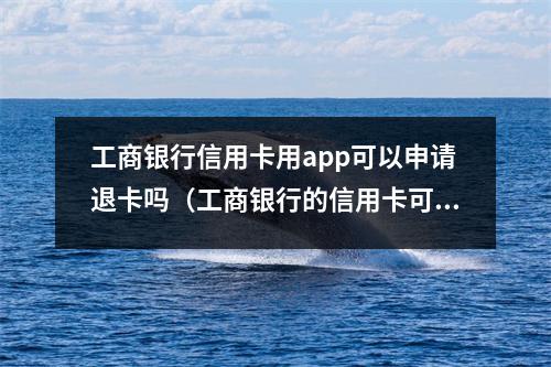 工商银行信用卡用app可以申请退卡吗（工商银行的信用卡可以在手机上注销吗）
