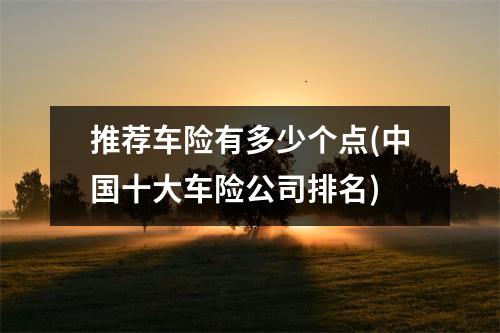 推荐车险有多少个点(中国十大车险公司排名)