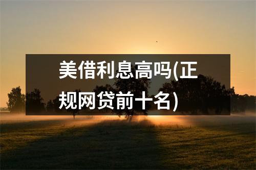美借利息高吗(正规网贷前十名)