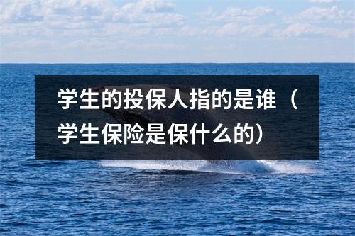 学生的投保人指的是谁(学生保险是保什么的)