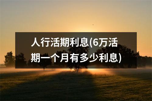 人行活期利息(6万活期一个月有多少利息)