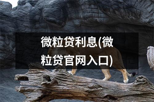 微粒贷利息(微粒贷官网入口)
