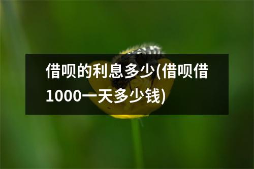 借呗的利息多少(借呗借1000一天多少钱)