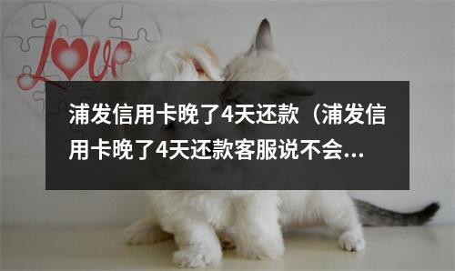 浦发信用卡晚了4天还款（浦发信用卡晚了4天还款客服说不会上征信）