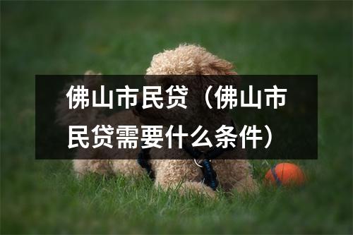 佛山市民贷（佛山市民贷需要什么条件）