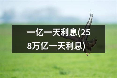 一亿一天利息(258万亿一天利息)