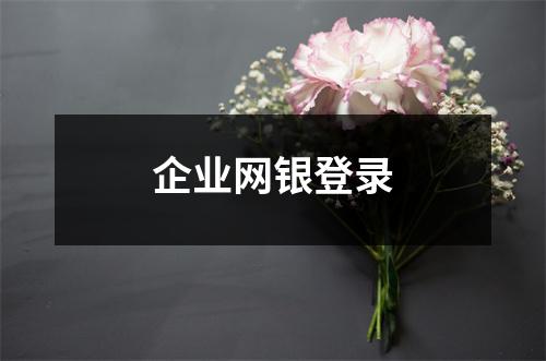 企业网银登录