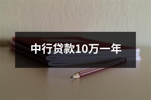 中行贷款10万一年