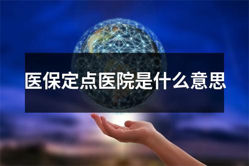 医保定点医院是什么意思