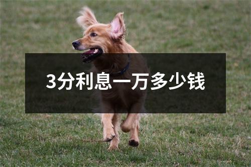 3分利息一万多少钱