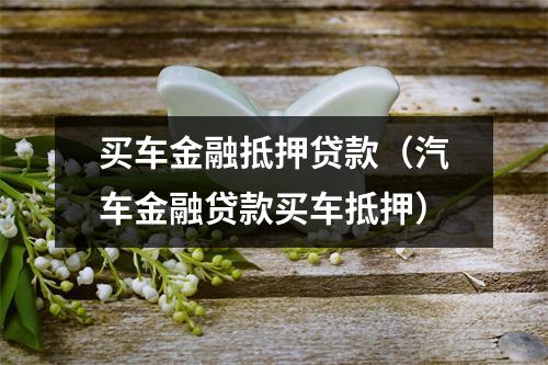 买车金融抵押贷款（汽车金融贷款买车抵押）