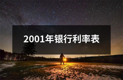 2001年银行利率表