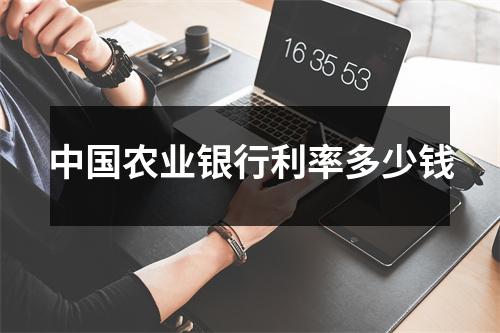 中国农业银行利率多少钱