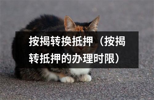 按揭转换抵押(按揭转抵押的办理时限)