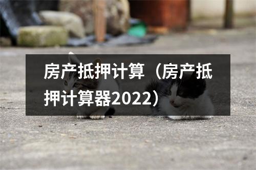 房产抵押计算（房产抵押计算器2022）