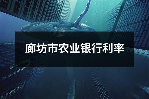 廊坊市农业银行利率