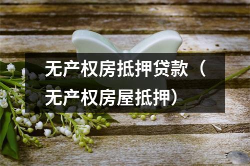 无产权房抵押贷款（无产权房屋抵押）