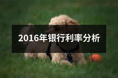2016年银行利率分析