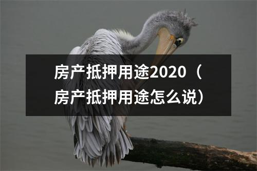 房产抵押用途2020（房产抵押用途怎么说）