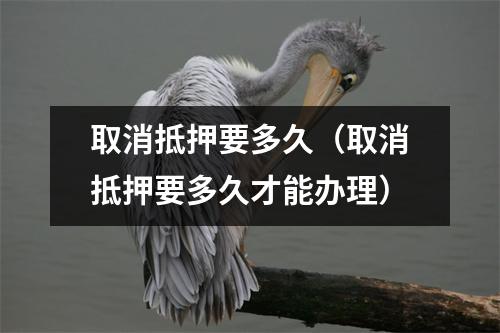 取消抵押要多久（取消抵押要多久才能办理）