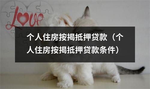 个人住房按揭抵押贷款（个人住房按揭抵押贷款条件）