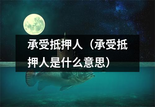 承受抵押人（承受抵押人是什么意思）