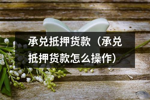 承兑抵押货款（承兑抵押货款怎么操作）