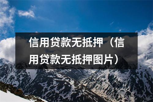信用贷款无抵押（信用贷款无抵押图片）