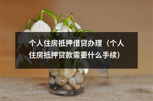 个人住房抵押借贷办理（个人住房抵押贷款需要什么手续）