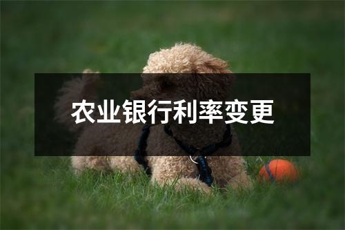 农业银行利率变更