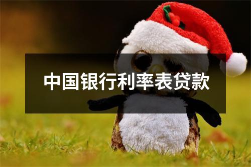 中国银行利率表贷款