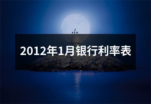 2012年1月银行利率表