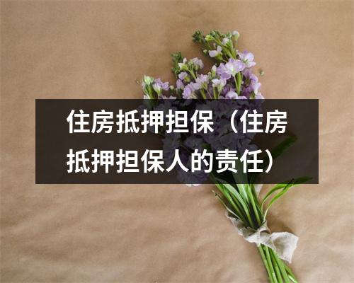 住房抵押担保（住房抵押担保人的责任）