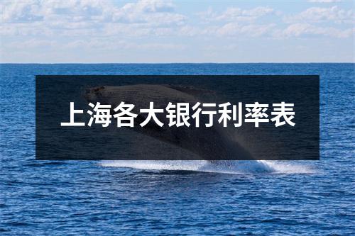 上海各大银行利率表