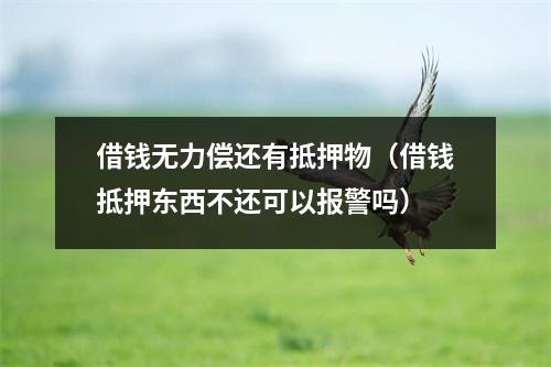 借钱无力偿还有抵押物（借钱抵押东西不还可以报警吗）