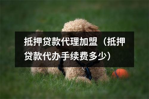 抵押贷款代理加盟（抵押贷款代办手续费多少）