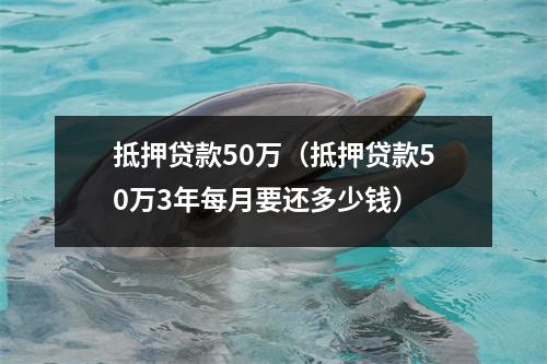抵押贷款50万（抵押贷款50万3年每月要还多少钱）