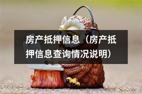 房产抵押信息（房产抵押信息查询情况说明）
