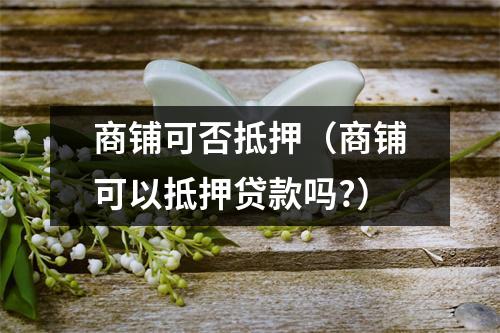 商铺可否抵押（商铺可以抵押贷款吗?）