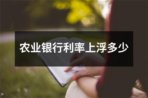农业银行利率上浮多少